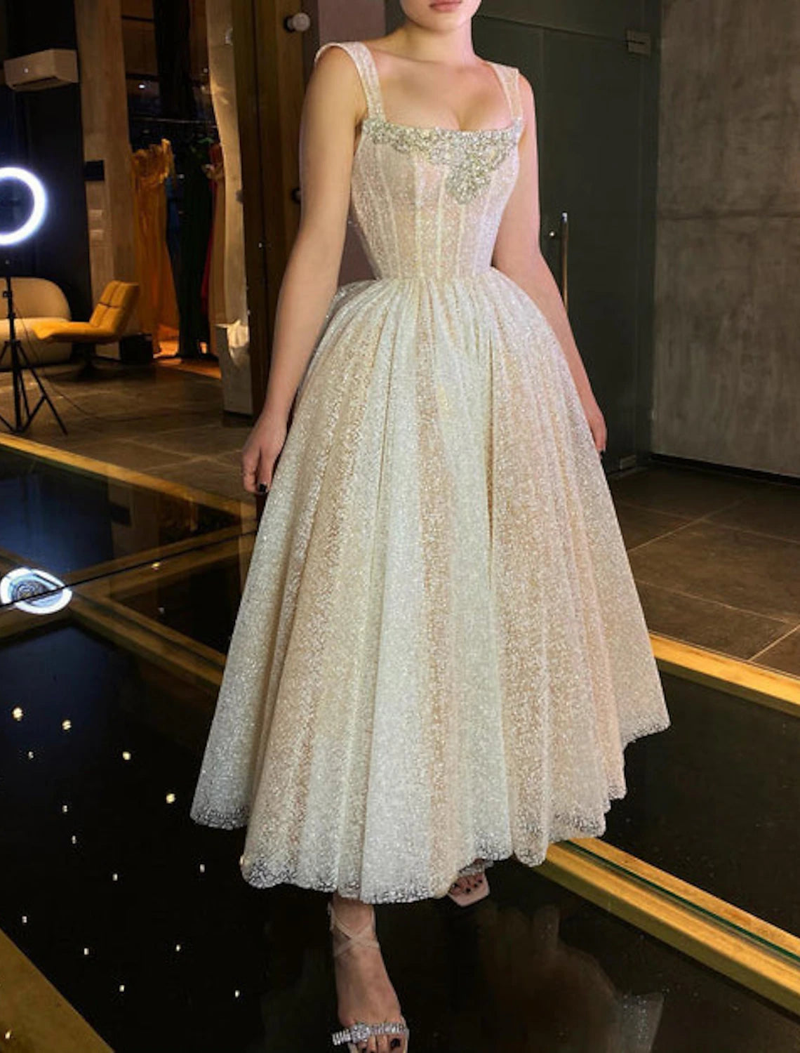 Ball Gown Prom Dresses Corsets Dress Graduation Wedding Party Dress Ankle Length Sleeveless Spaghetti Strap Tulle with Sequin 2025